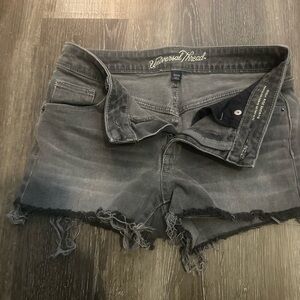 Universal Thread Women's Charcoal Frayed Hem Denim Shorts